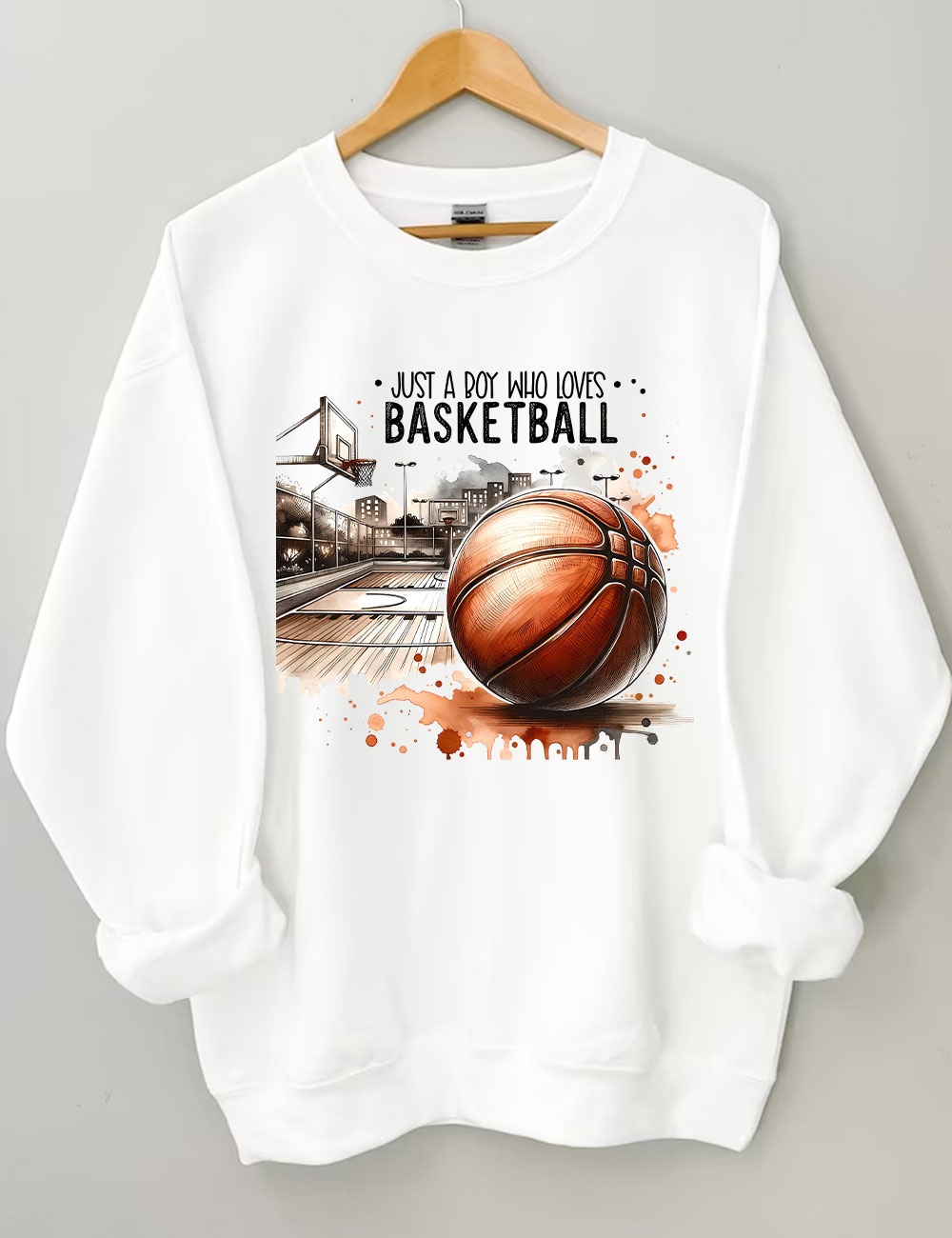 Just A Boy Who Loves Basketball Funny Sweatshirt