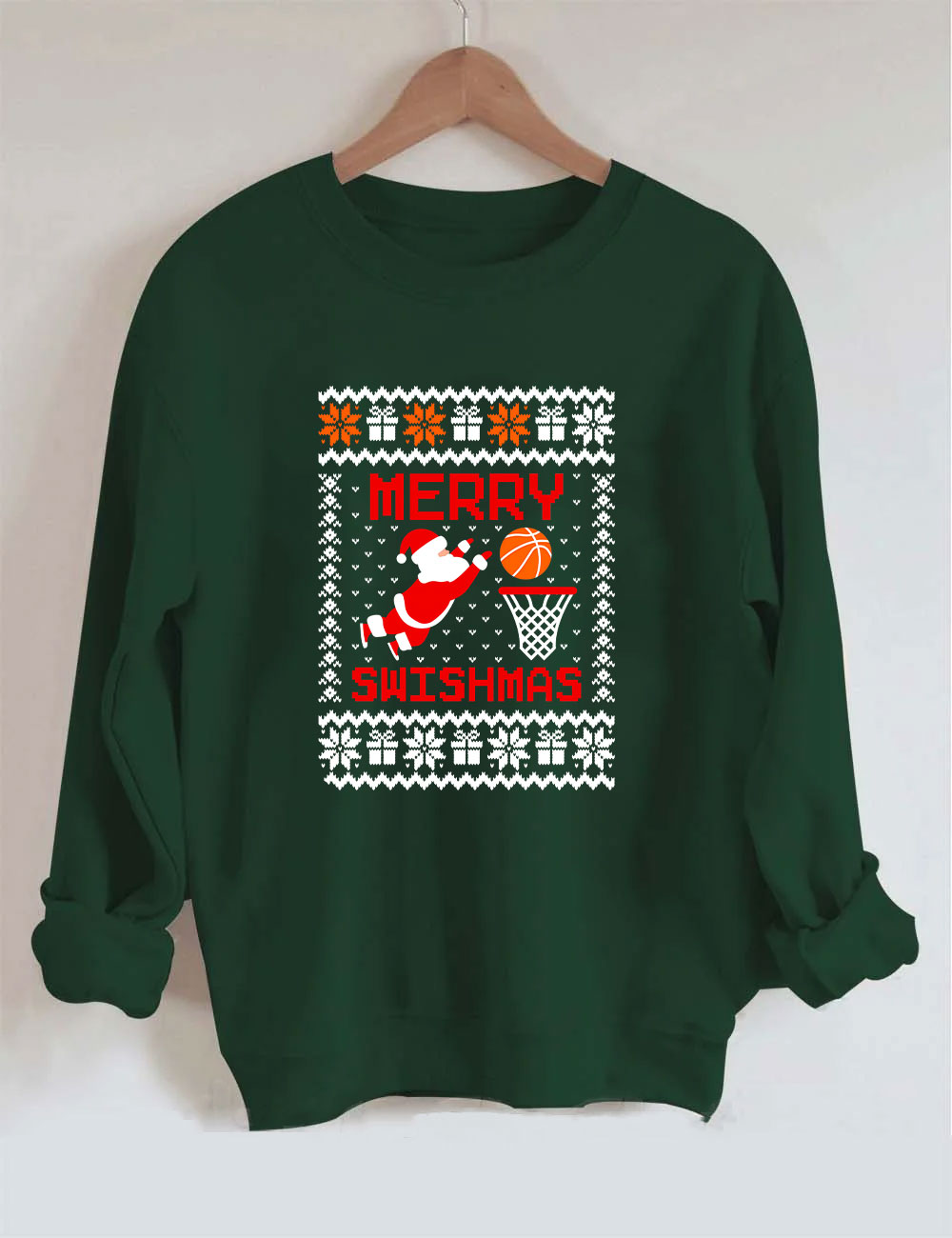 Merry Swishmas Ugly Basketball Sweatshirt