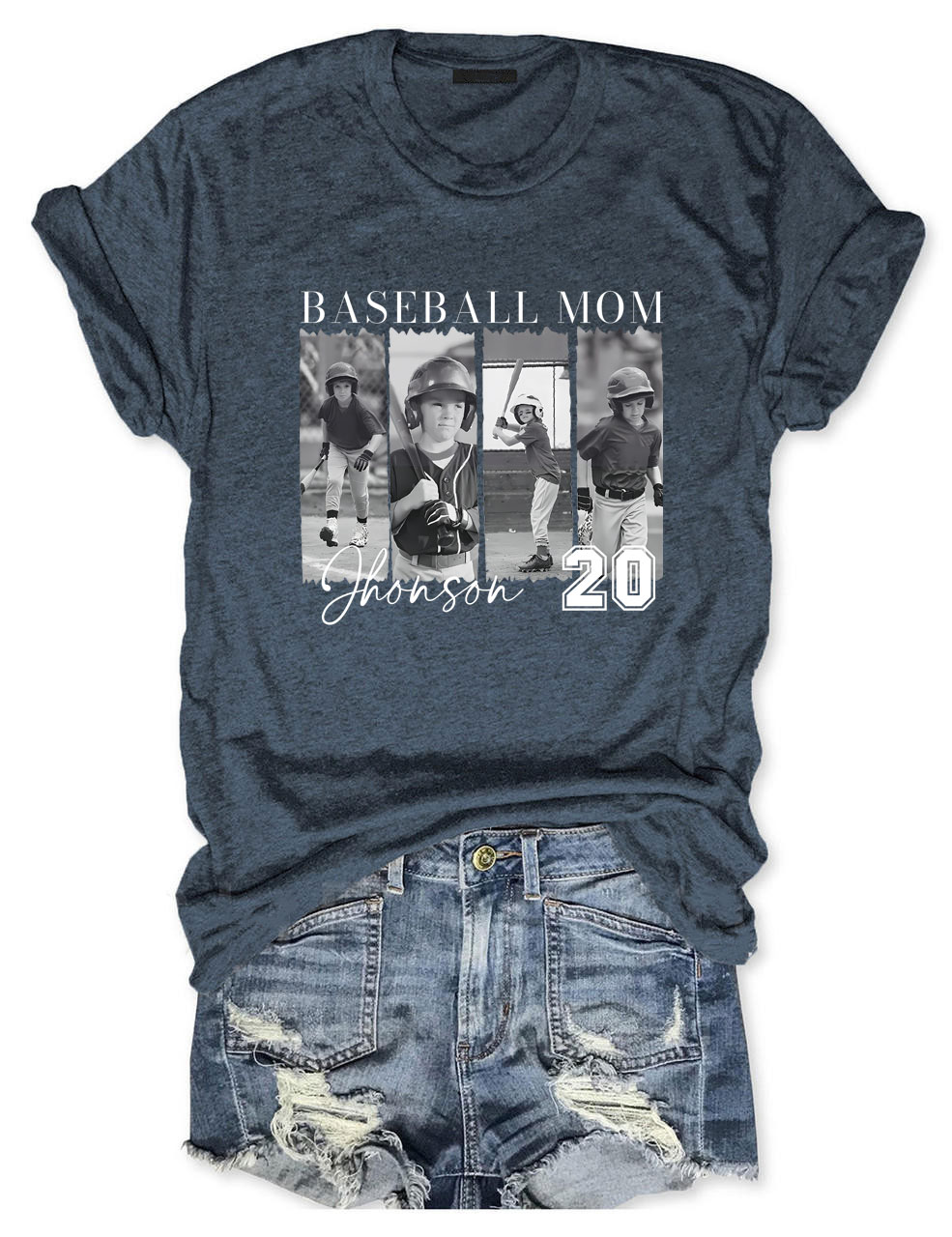 Custom Photo Baseball Softball T-shirt