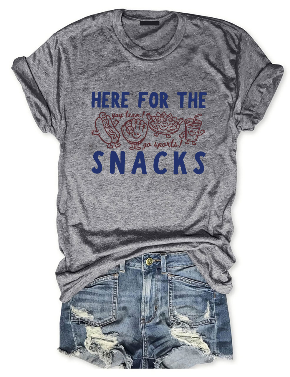 'Here For The Snacks'  Baseball T-Shirt