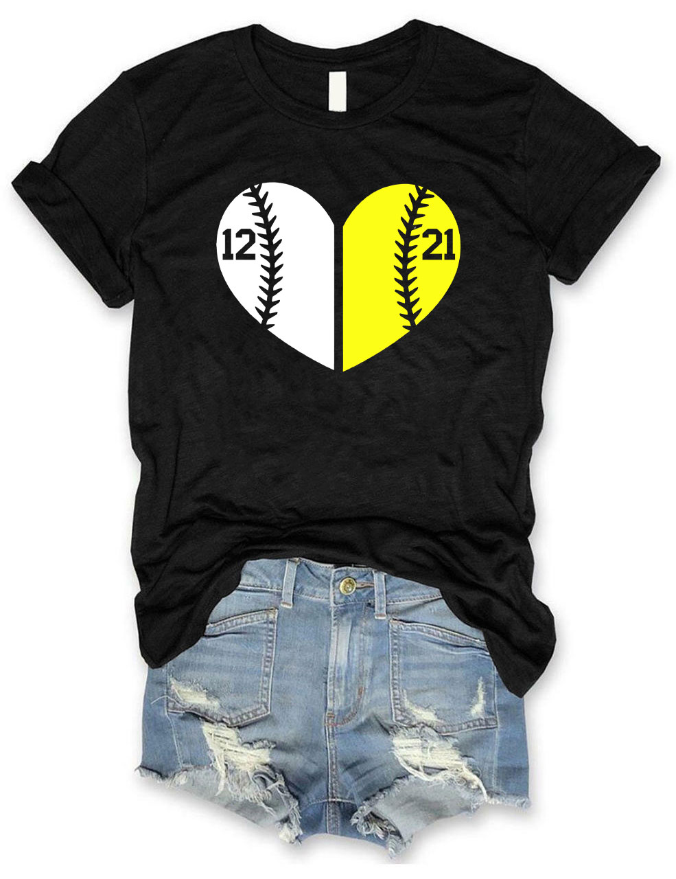 Custom Glitter Baseball and Softball T-Shirt