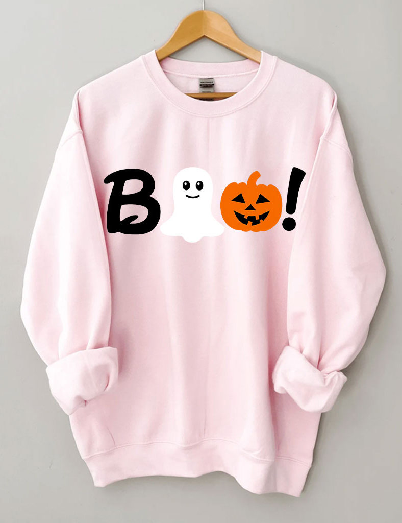 Boo Halloween Ghost Basketball Sweatshirt