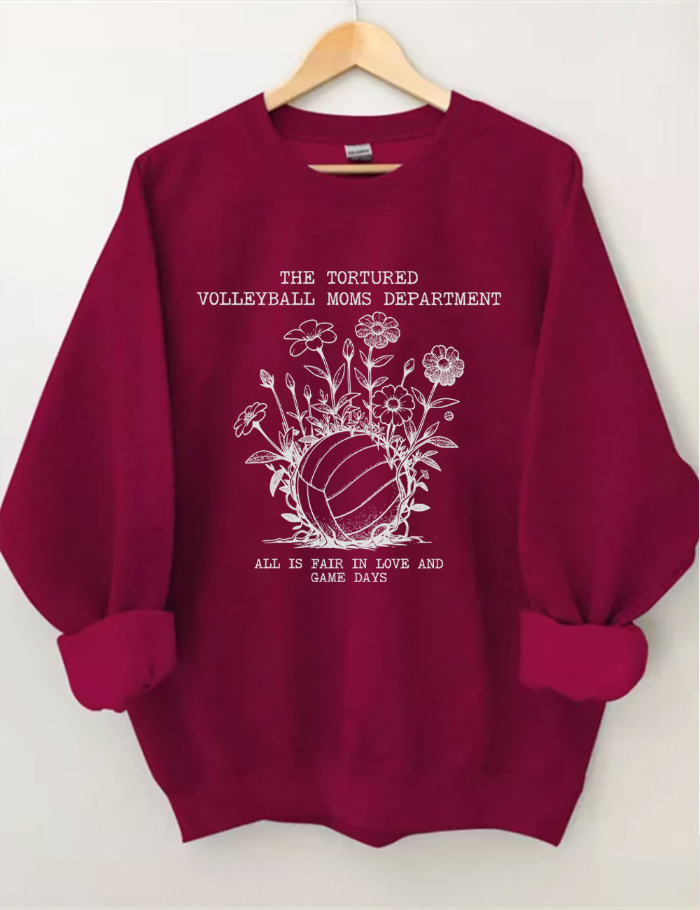 Tortured Volleyball Moms Department Sweatshirt