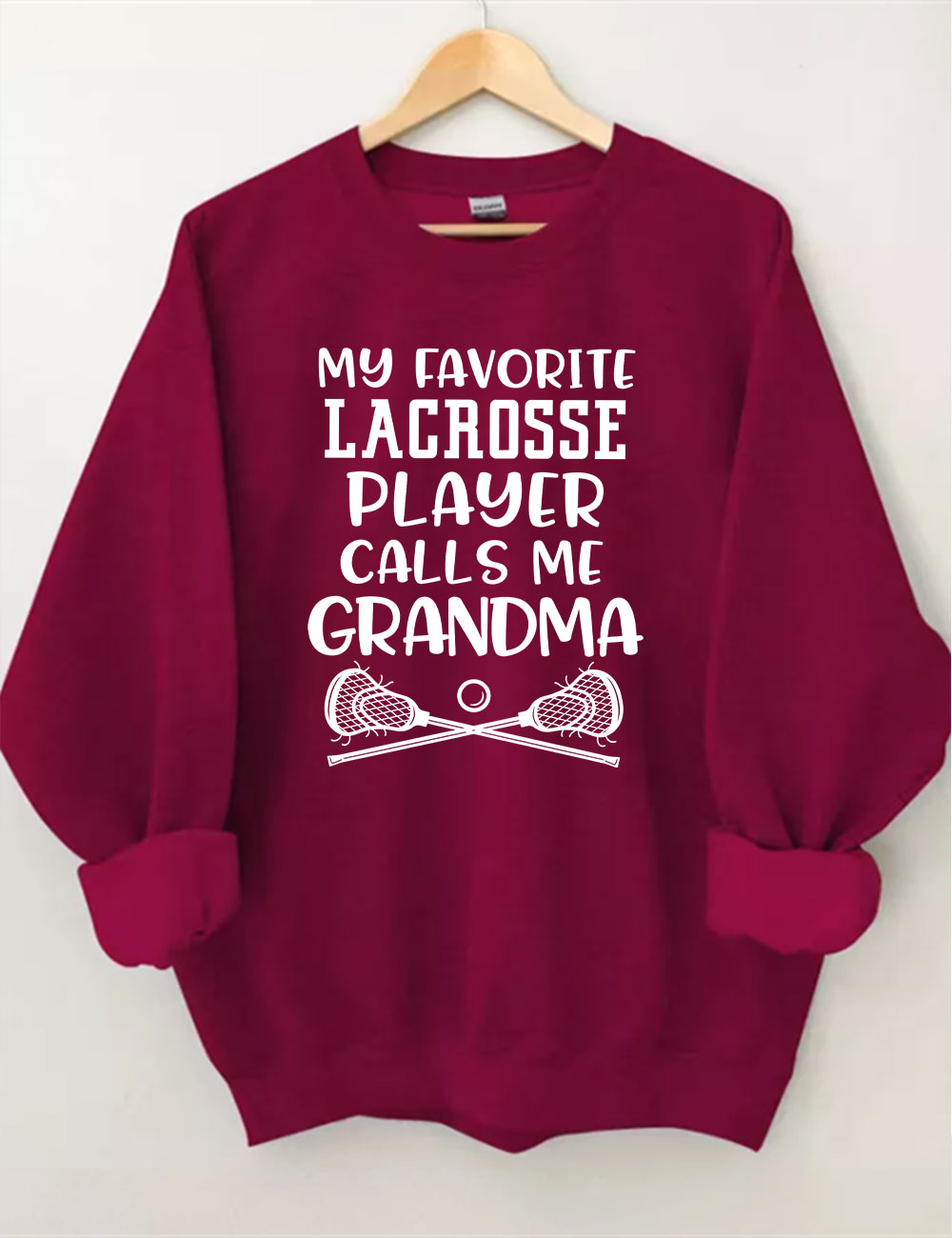 My Favorite Lacrosse Player Calls Me Grandma Grandsons Sweatshirt