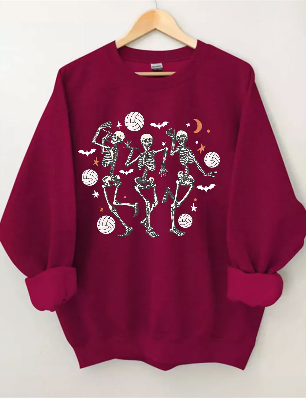 Dancing Skeletons Funny Halloween Volleyball Sweatshirt