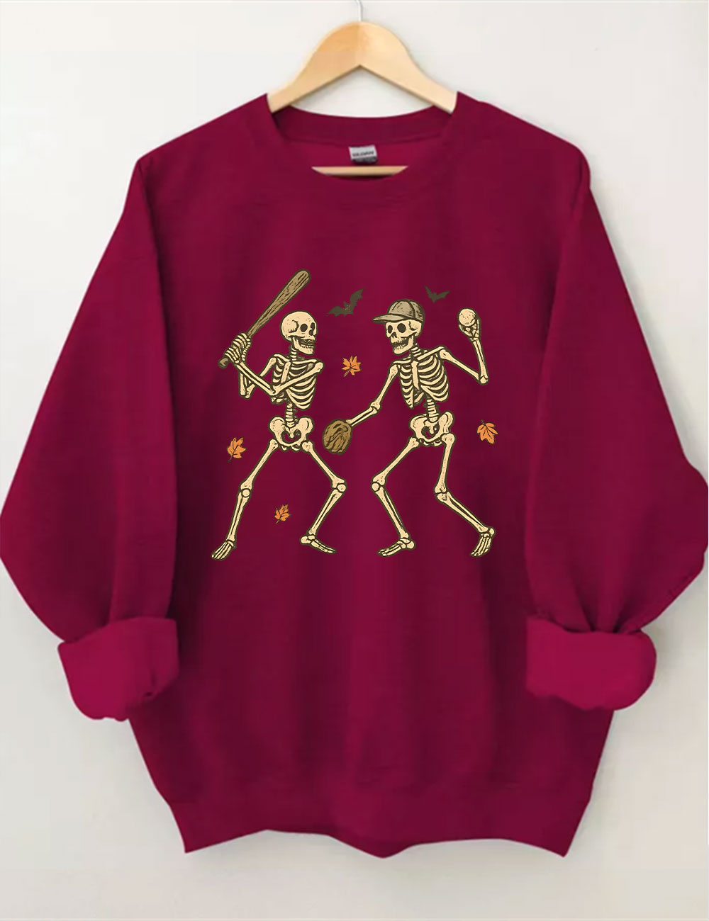 Skeleton Baseball Halloween Funny Sweatshirt