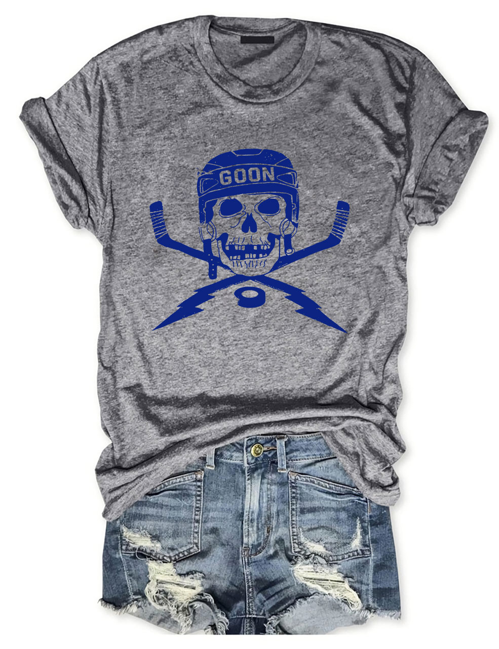 Cool Skull Hockey Funny T-shirt