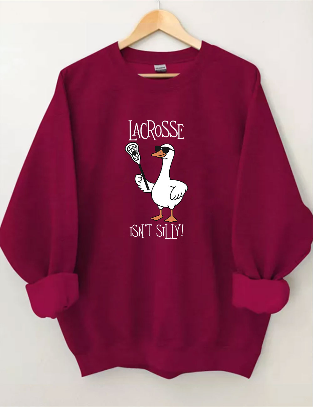 Isn't Silly Cute Lacrosse Funny Sweatshirt