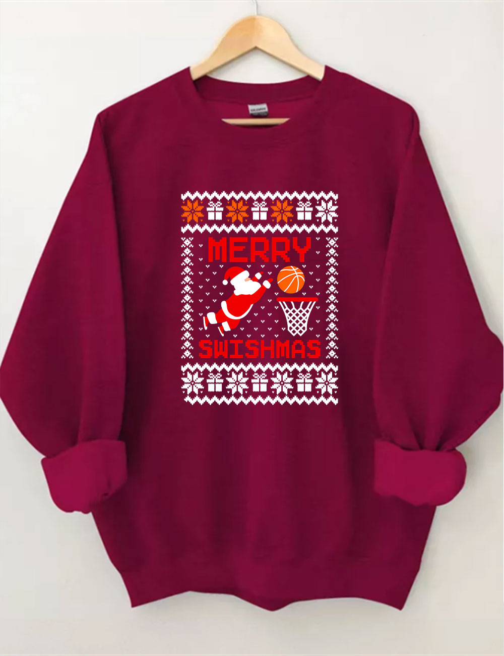 Merry Swishmas Ugly Basketball Sweatshirt