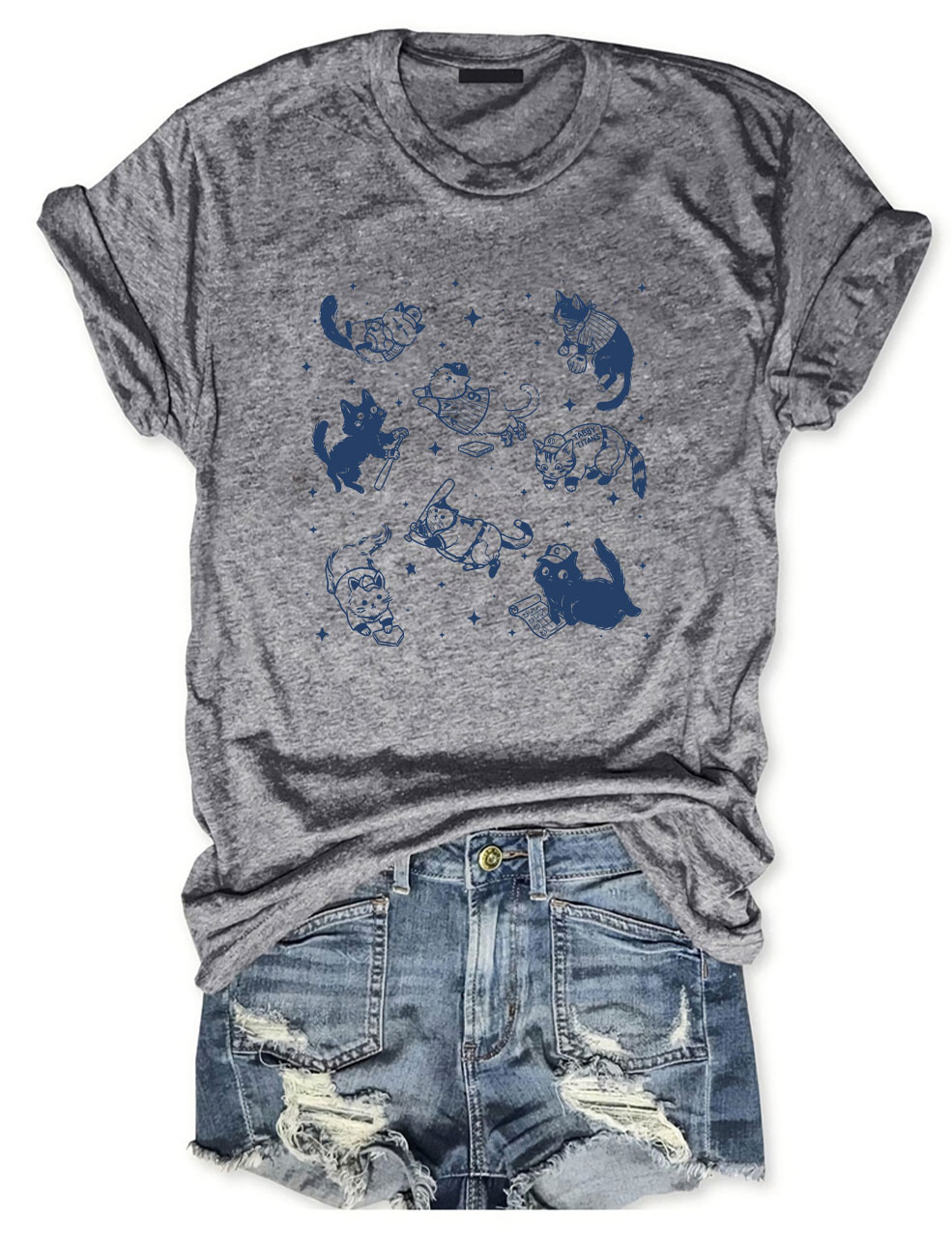 Cute Cat Baseball Funny T-Shirt