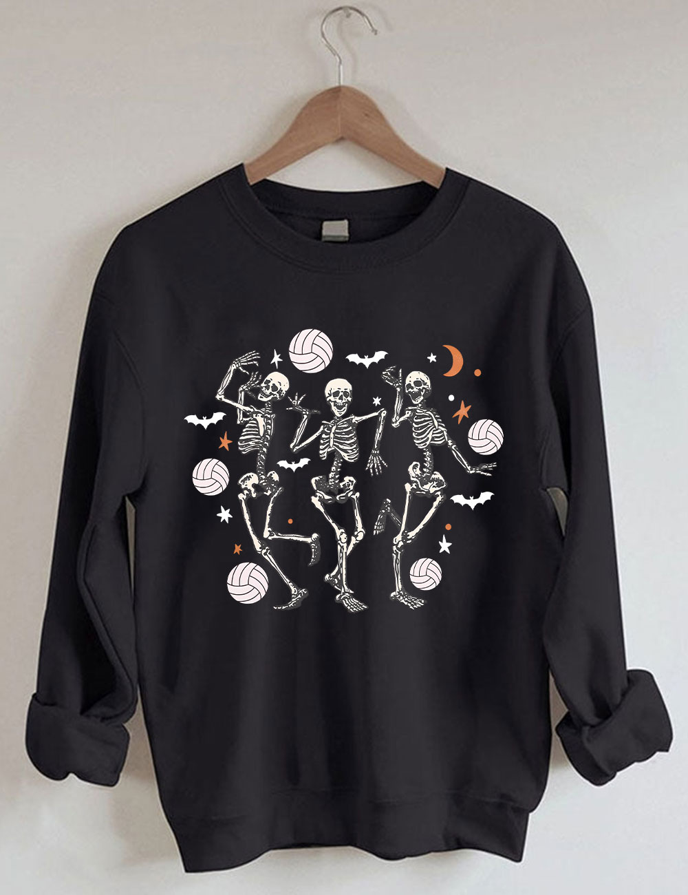 Dancing Skeletons Funny Halloween Volleyball Sweatshirt