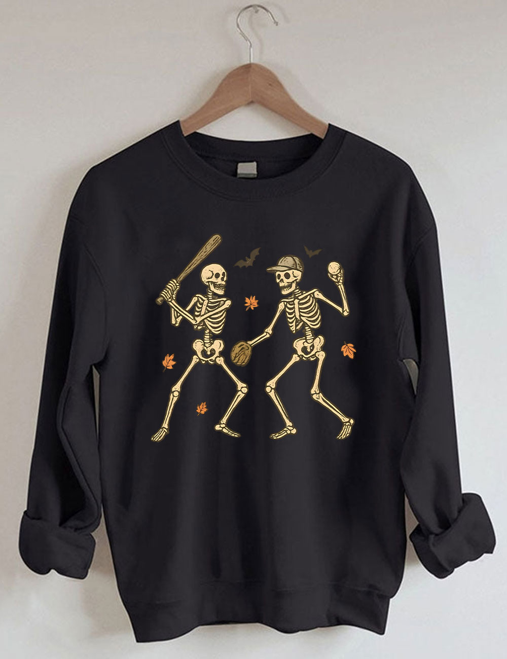 Skeleton Baseball Halloween Funny Sweatshirt