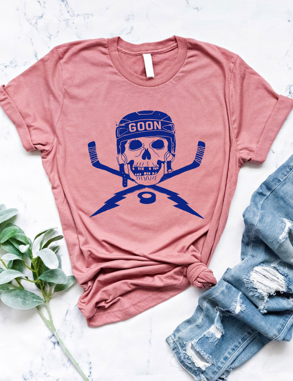Cool Skull Hockey Funny T-shirt