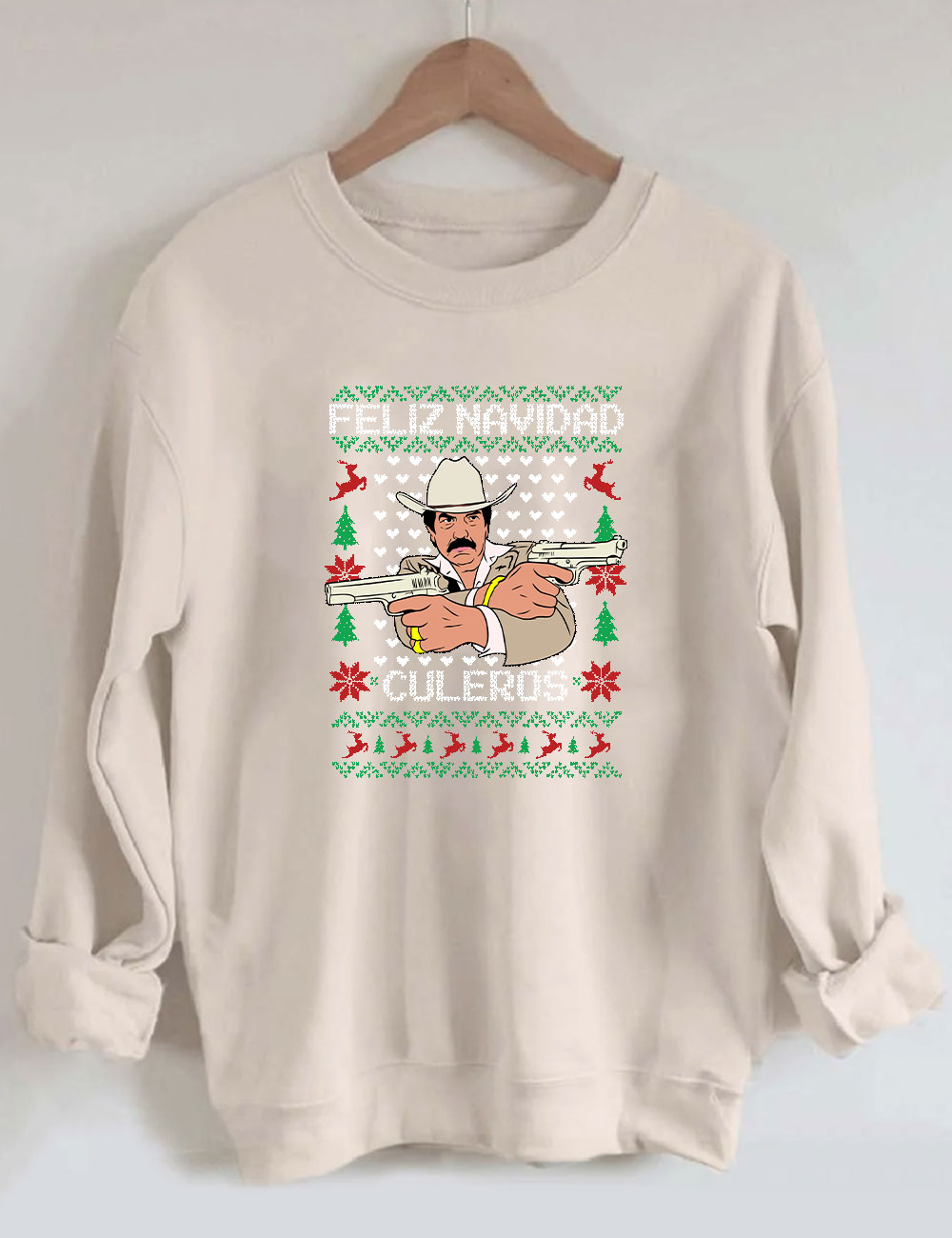 Beto El Mero Le��n del Corrido Quintanilla Christmas Sweatshirt