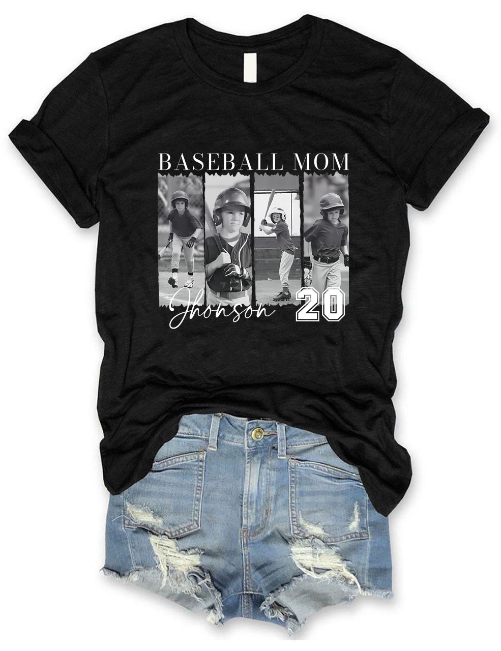Custom Photo Baseball Softball T-shirt