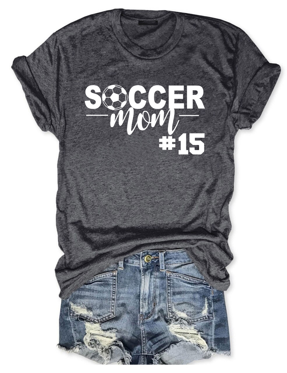 Customized Number Soccer Mom T-shirt