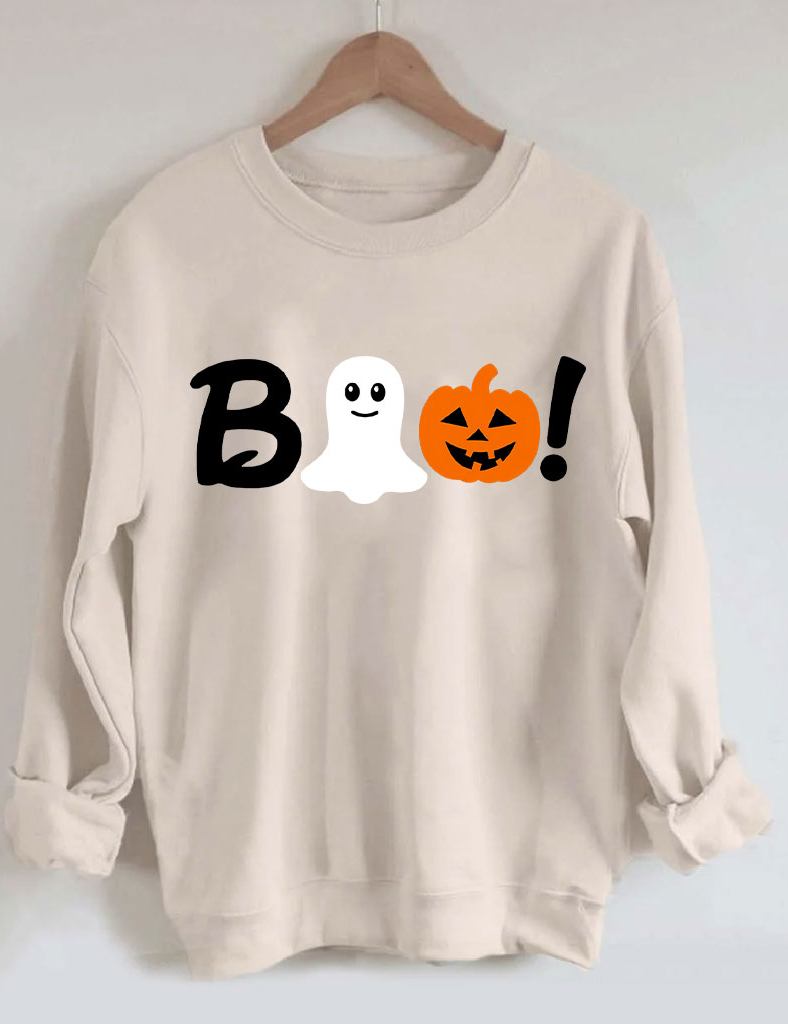 Boo Halloween Ghost Basketball Sweatshirt