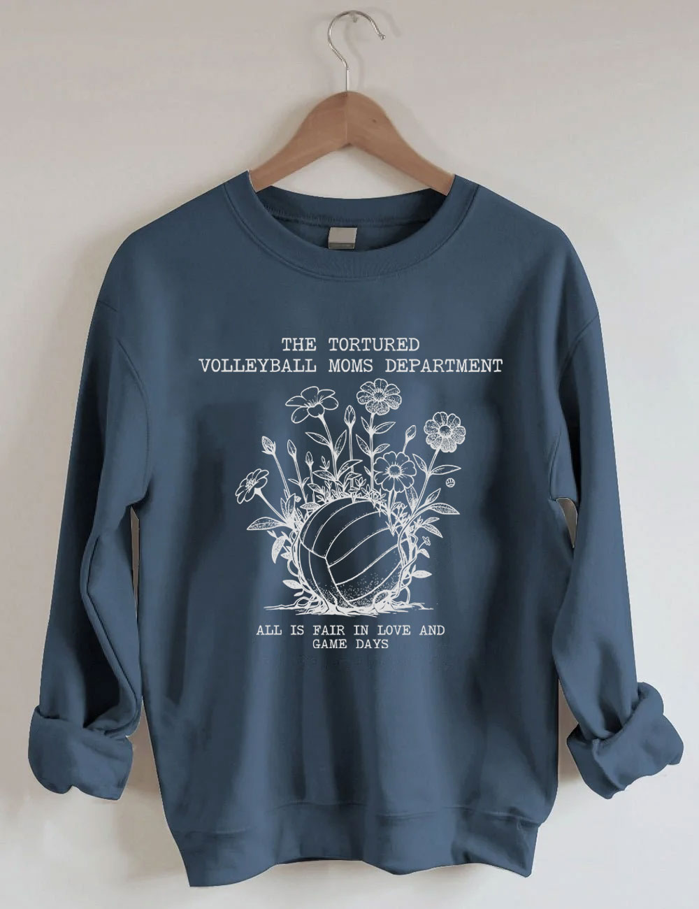 Tortured Volleyball Moms Department Sweatshirt