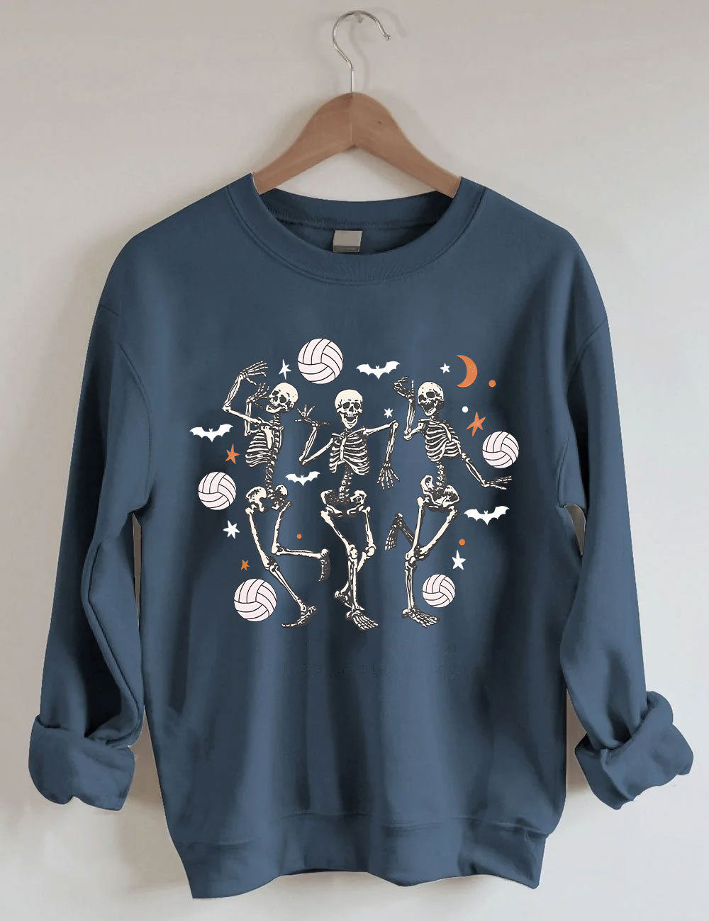 Dancing Skeletons Funny Halloween Volleyball Sweatshirt