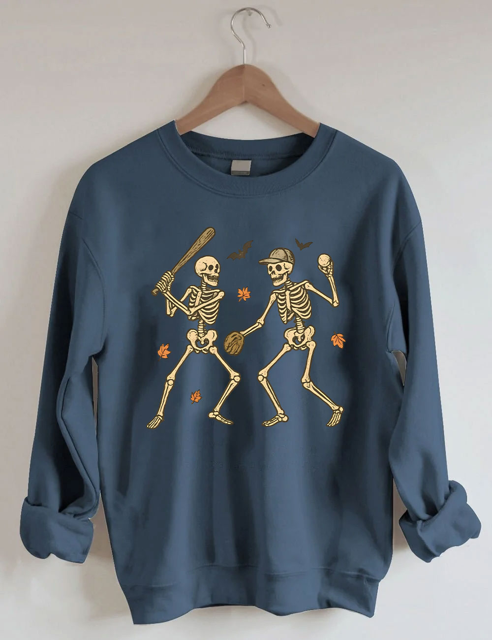 Skeleton Baseball Halloween Funny Sweatshirt