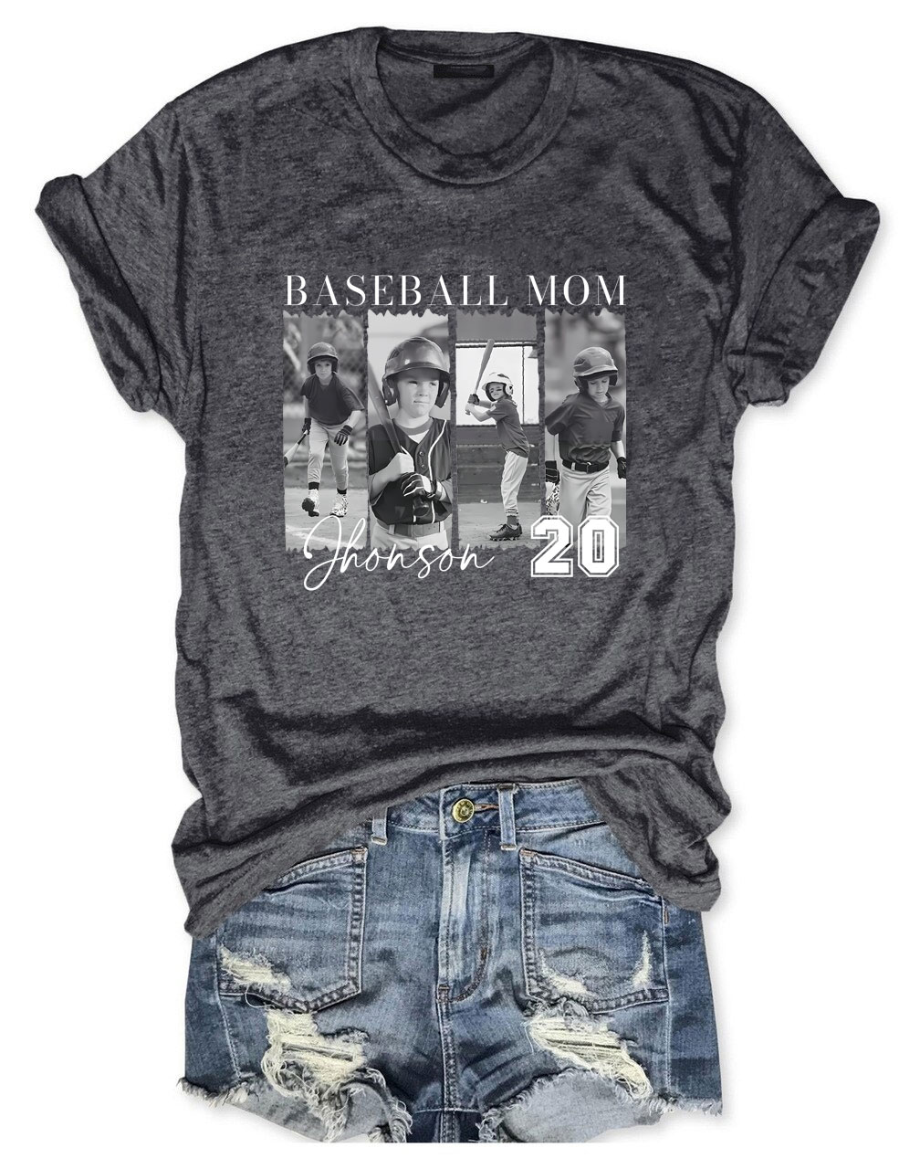 Custom Photo Baseball Softball T-shirt