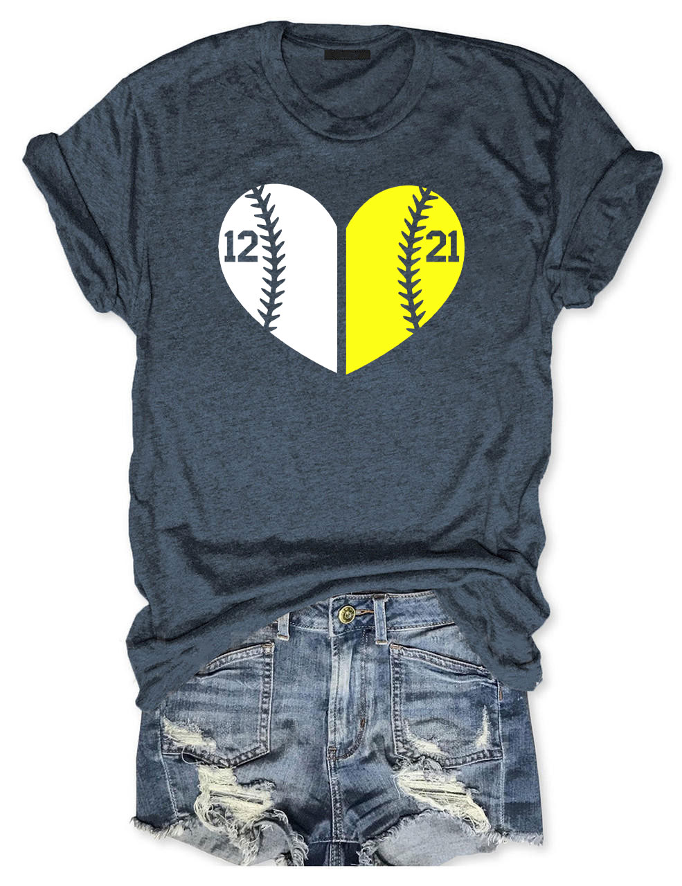 Custom Glitter Baseball and Softball T-Shirt