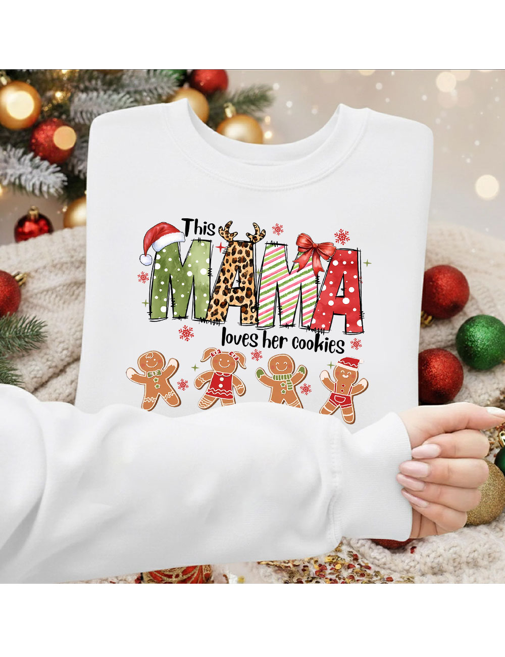 Custom This Mama Loves Her Cookies Christmas Sweatshirt