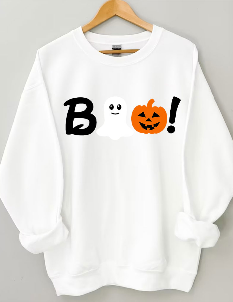 Boo Halloween Ghost Basketball Sweatshirt