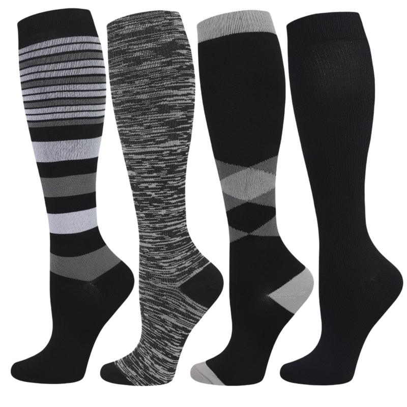 Knee-high Sports Socks for Men and Women - 4 Pairs Socks