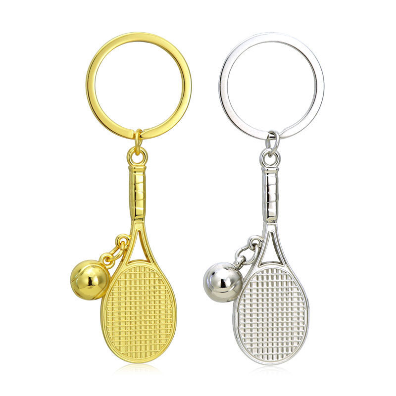 Metal Bowling Ball Keychain Sports Meeting Badminton Football Gift Golf Pendant Tennis Table Tennis Key