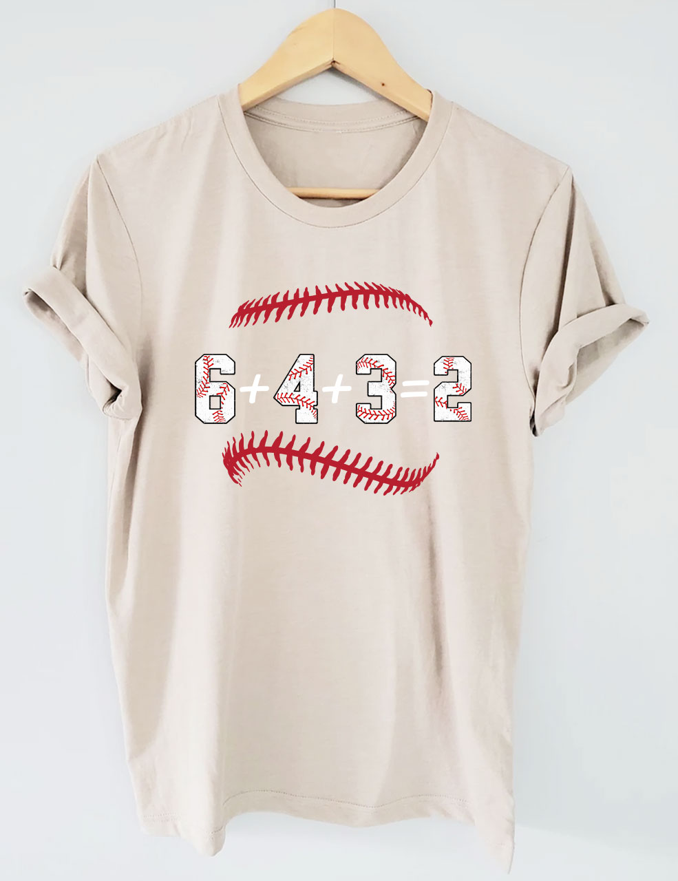 Double Play Baseball Math 6 4 3 2 tee Coach Softball Game T-Shirt