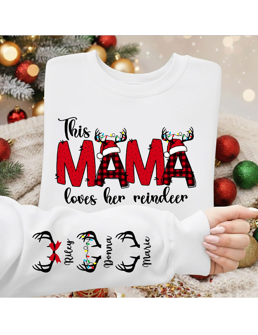 This Mama Loves Her Reindeer Christmas Sweatshirt