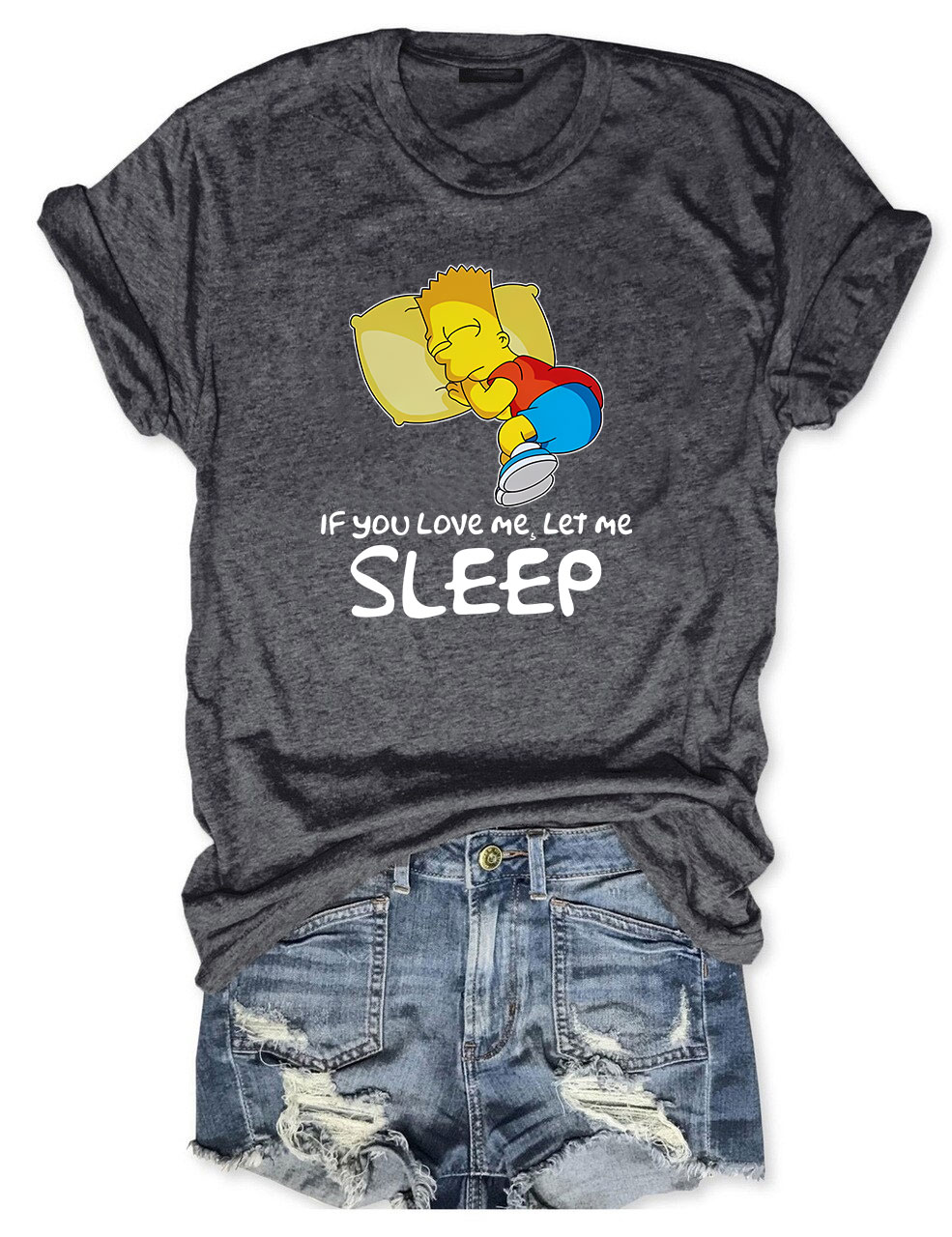Bart Simpson If You Love Me Let Me Sleep Funny T-Shirt