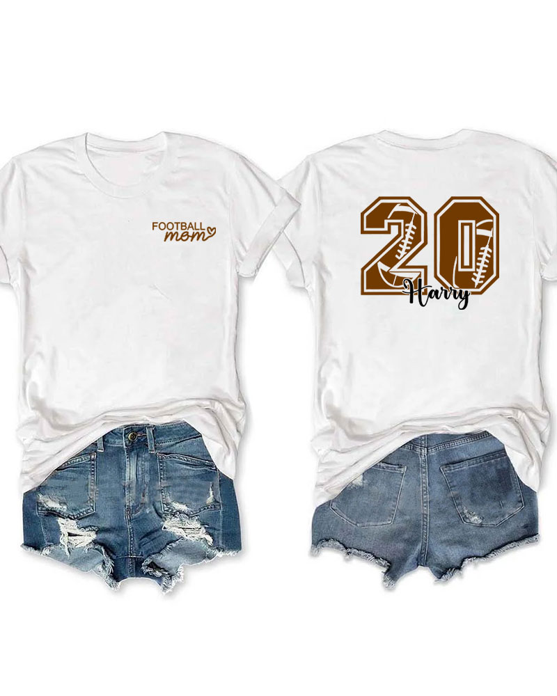 Customized Football Mom T-shirt