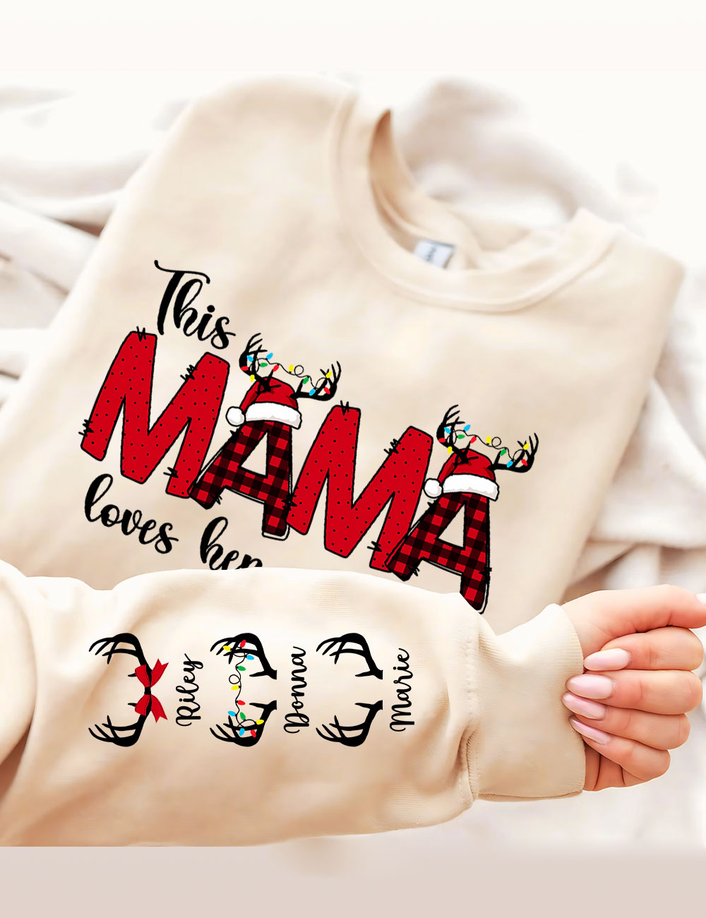 This Mama Loves Her Reindeer Christmas Sweatshirt