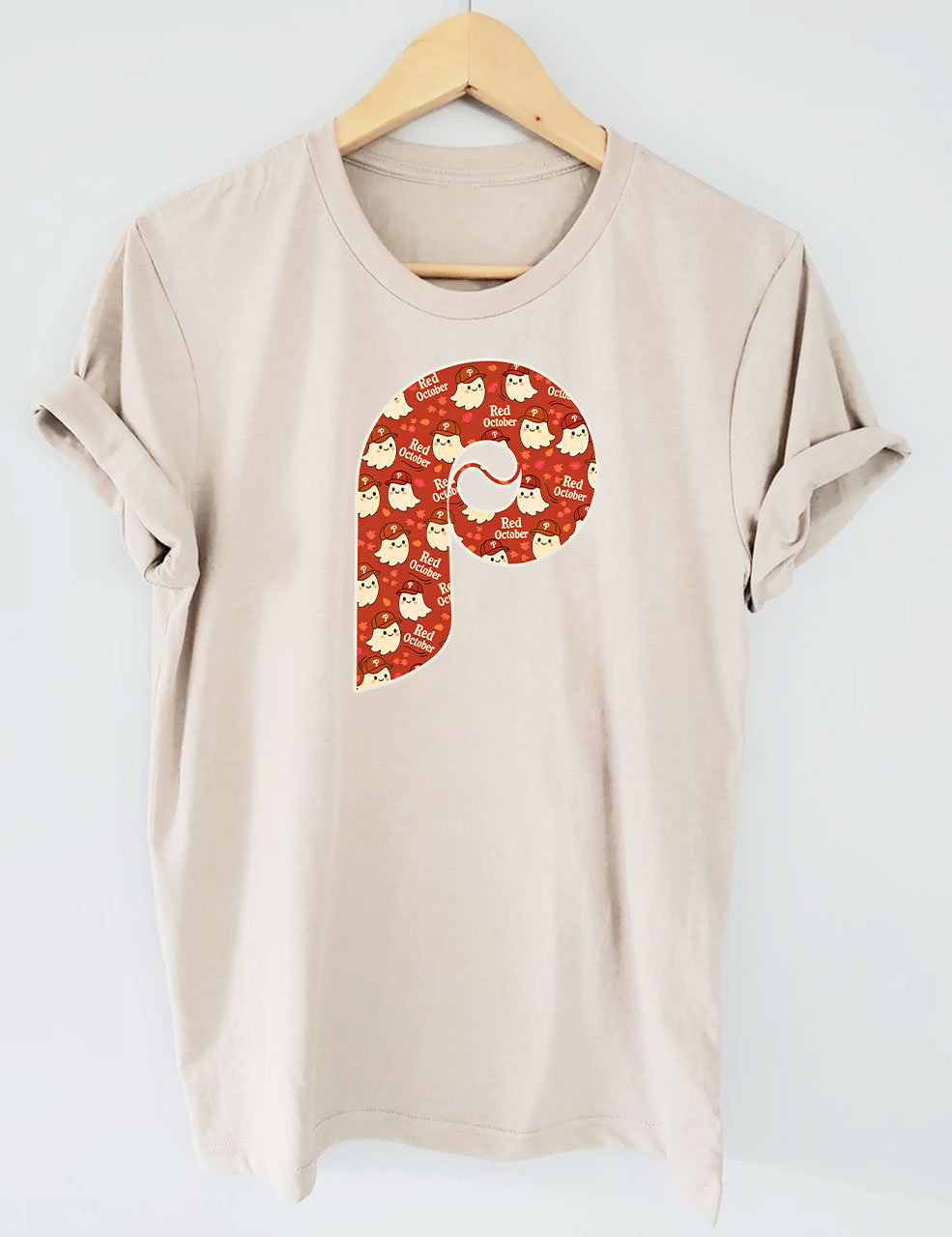 Retro Phillies "Red October" Ghost Baseball T-Shirt