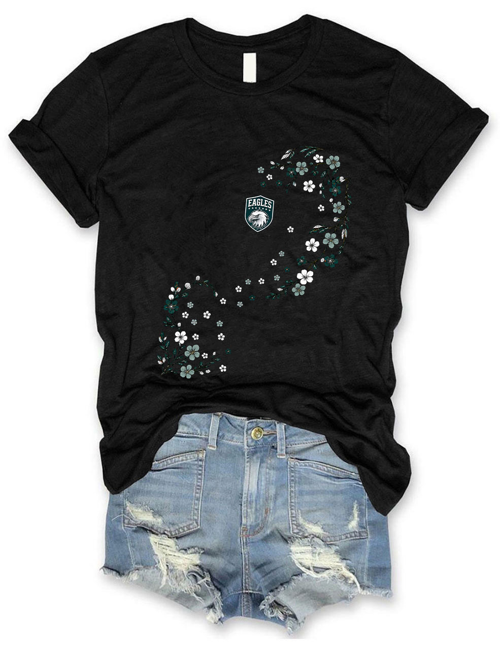 Eagles Floral Football T-Shirt