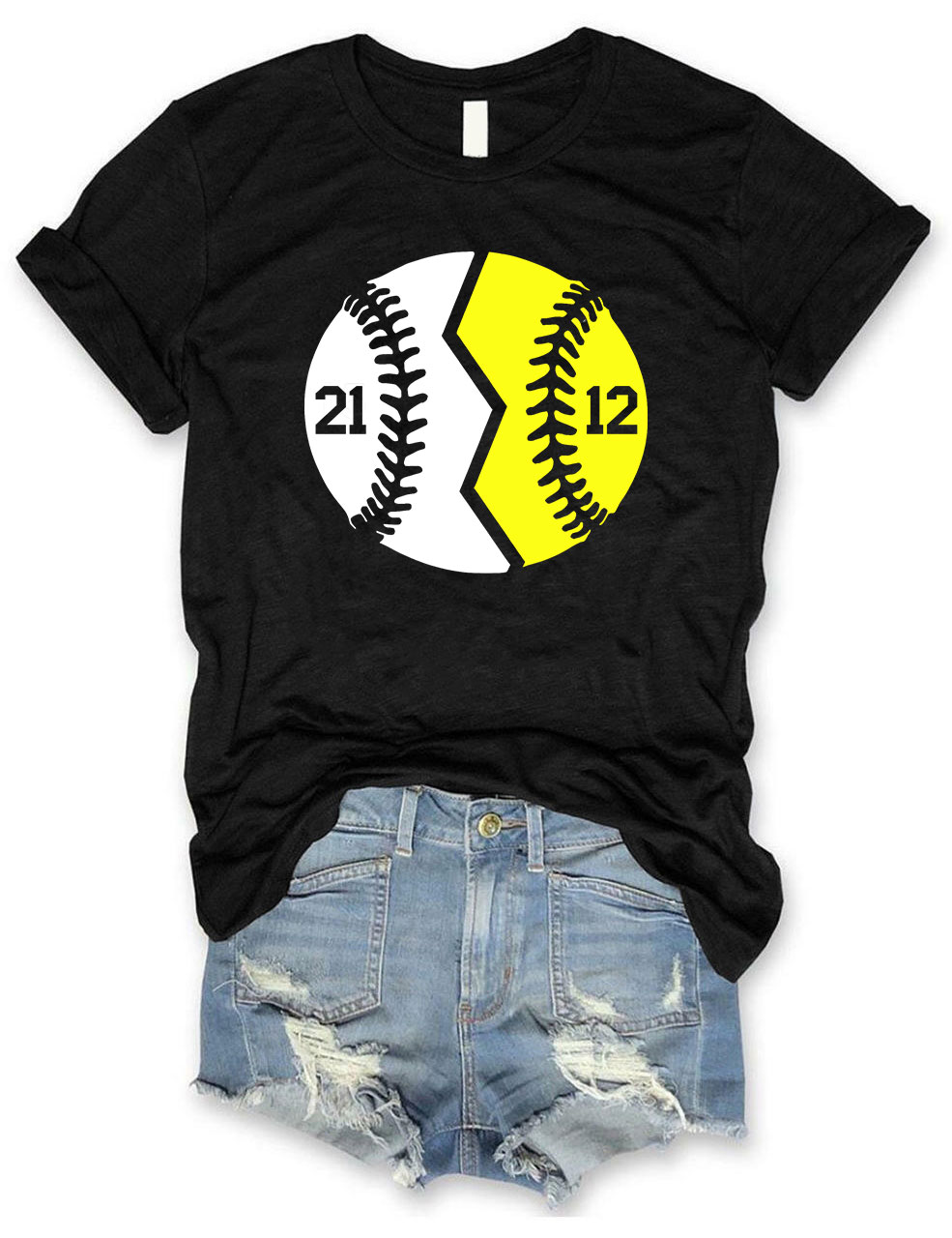 Custom Glitter Baseball and Softball T-Shirt