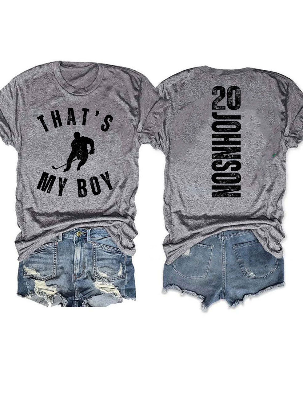 Custom That's My Boy Hockey Mom T-shirt