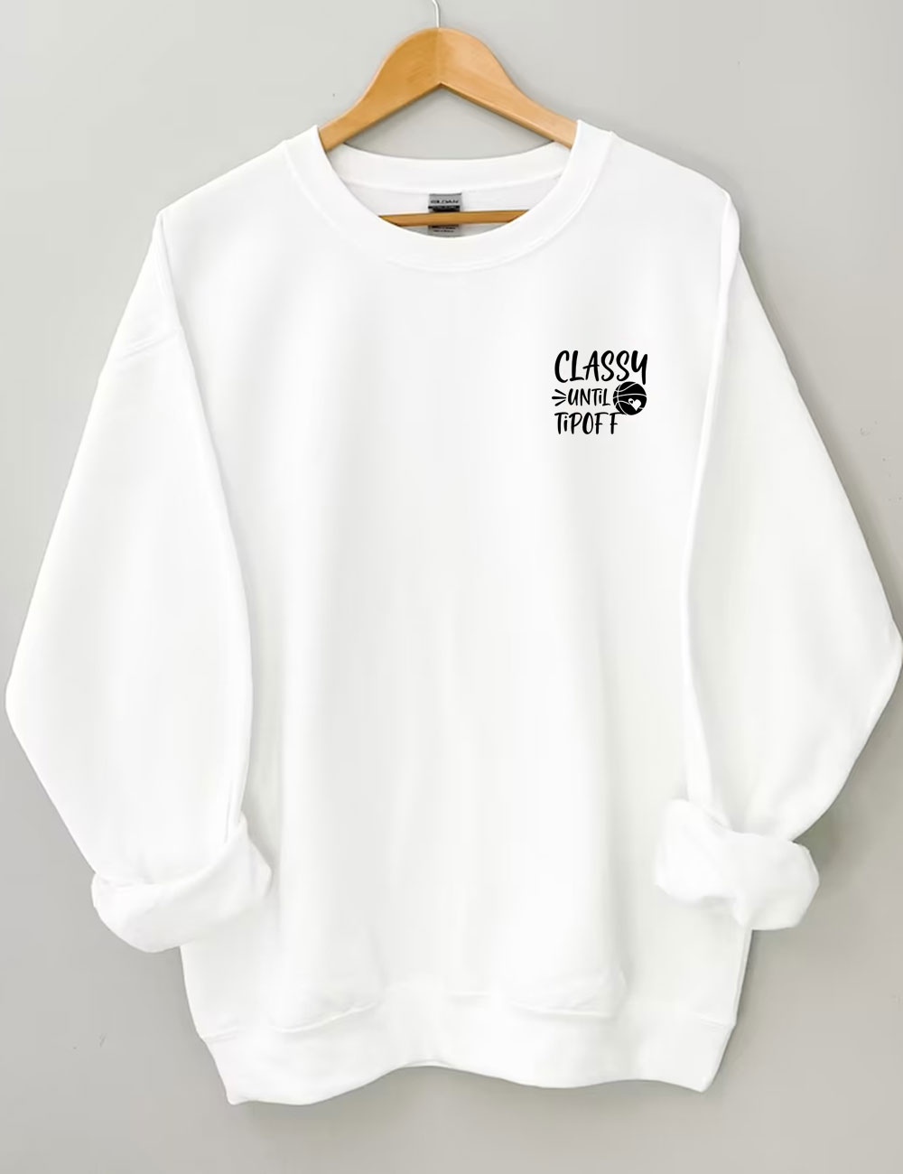 Classy Until Tipoff Pocket Basketball Sweatshirt