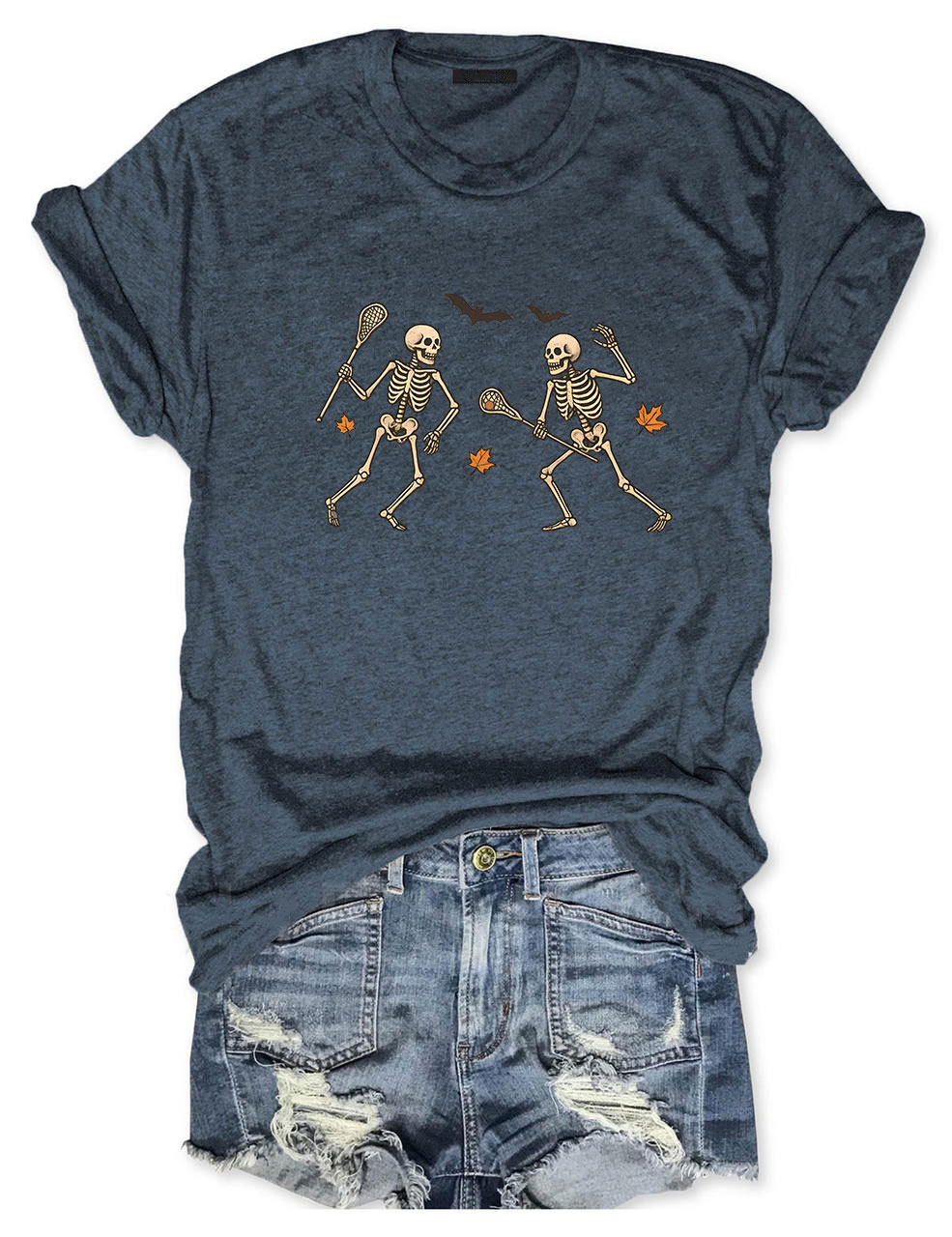 Skeletons Lacrosse Halloween Funny T-shirt