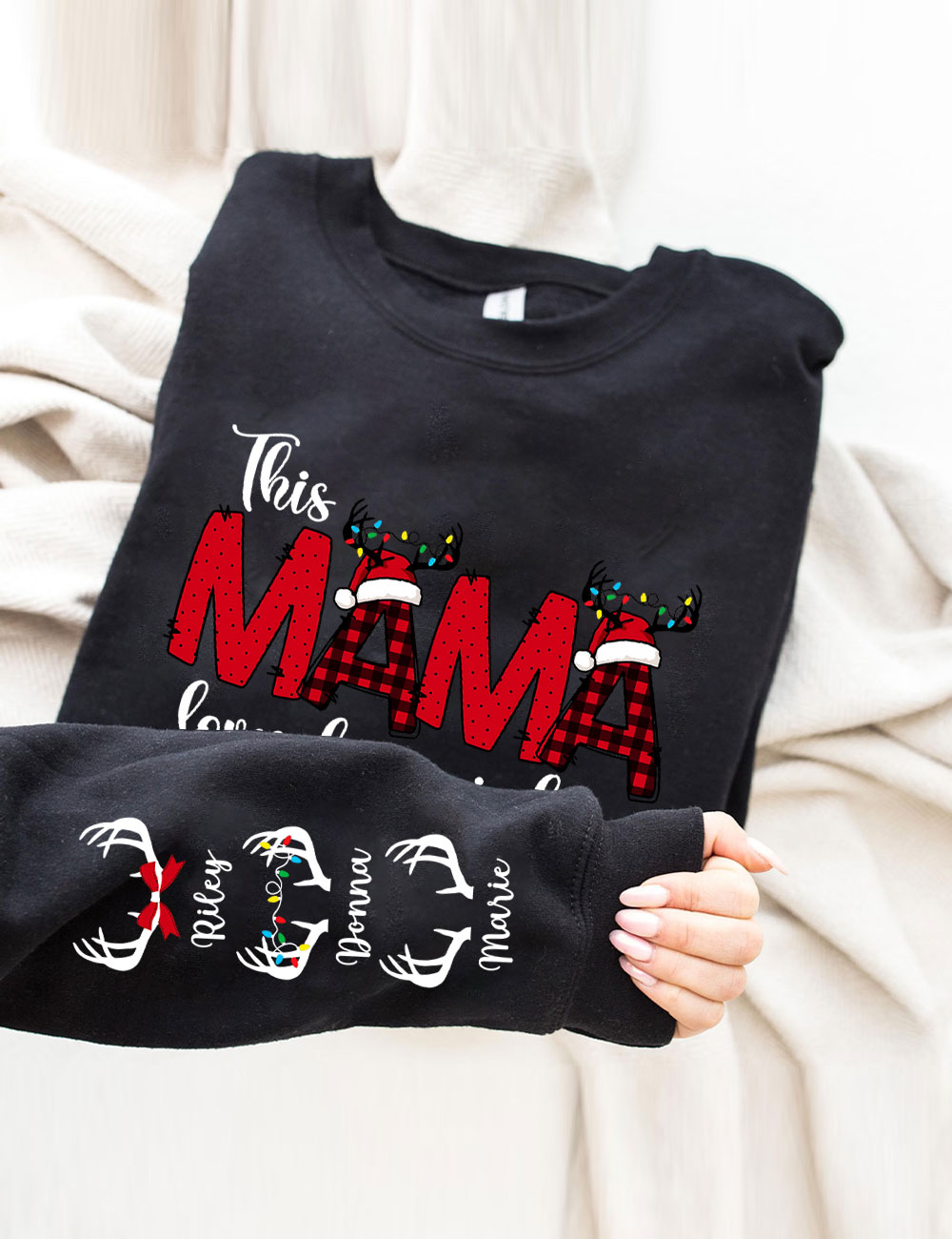 This Mama Loves Her Reindeer Christmas Sweatshirt