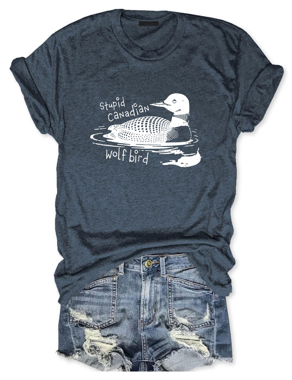 Stupid Canadian Wolf Bird Funny T-Shirt