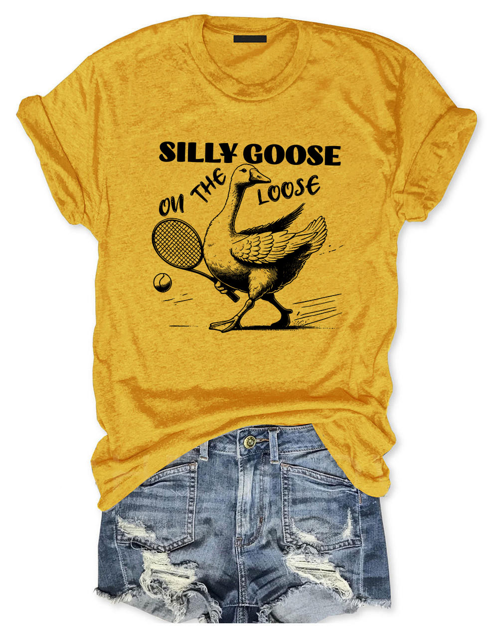 Silly Goose On The Loose Funny Tennis T-shirt