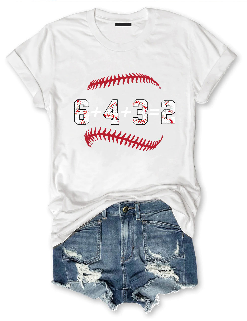 Double Play Baseball Math 6 4 3 2 tee Coach Softball Game T-Shirt