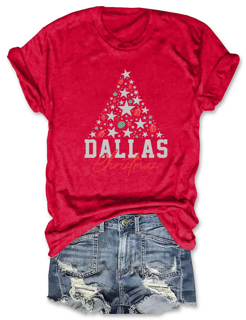Dallas Cowboys Christmas Tree Football T-Shirt