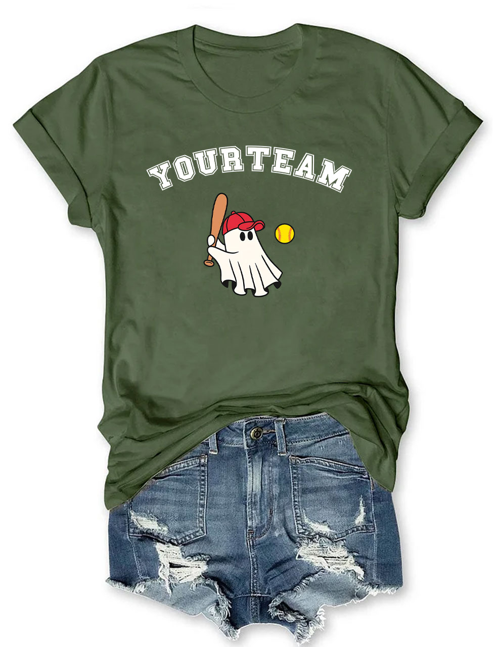 Custom Ghost Softball Funny T-shirt
