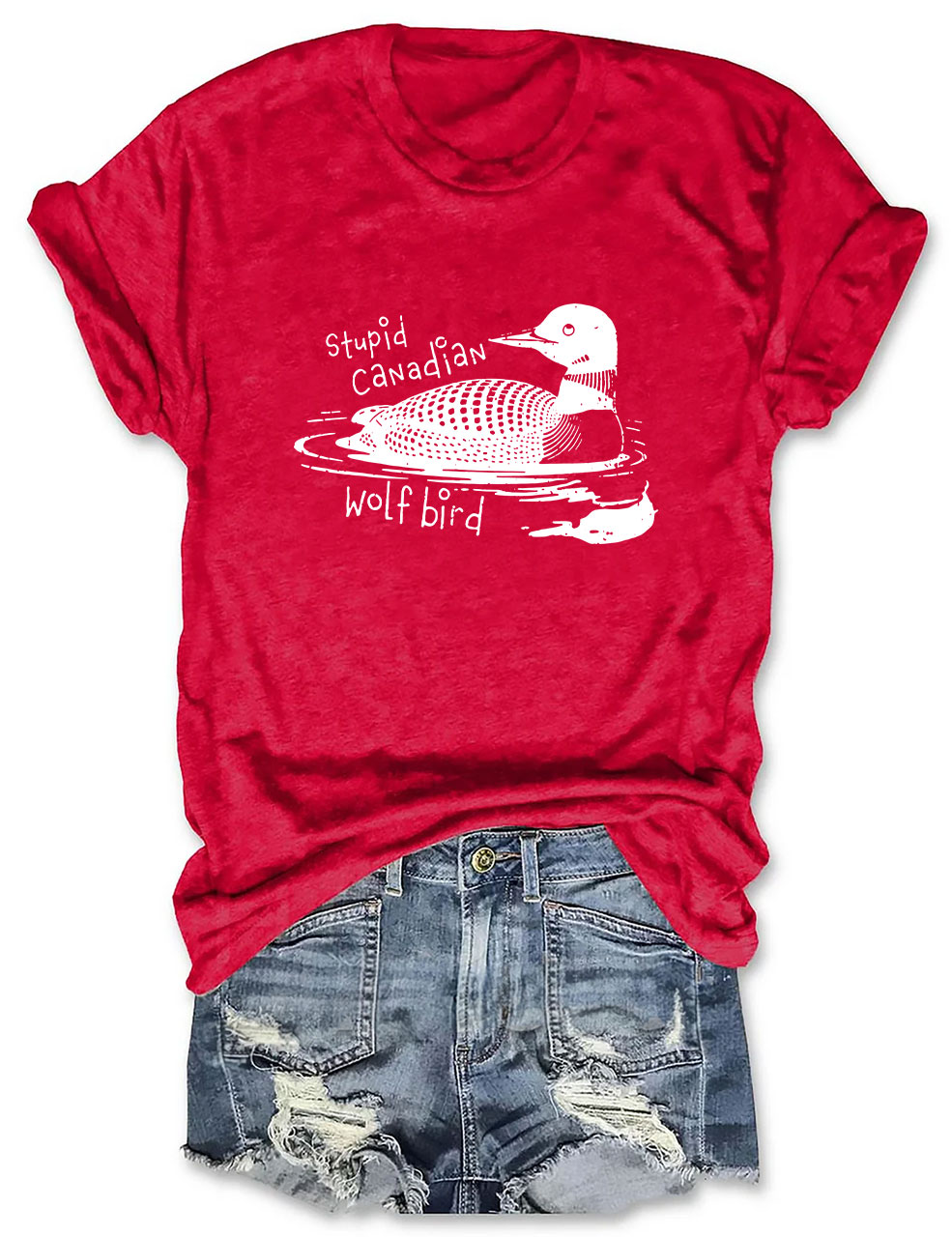 Stupid Canadian Wolf Bird Funny T-Shirt