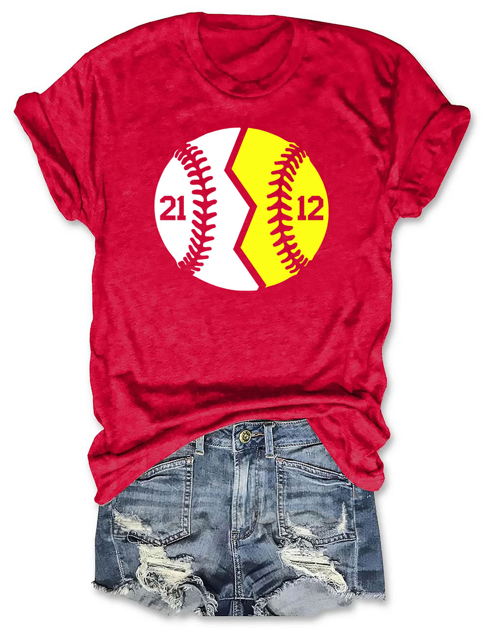 Custom Glitter Baseball and Softball T-Shirt