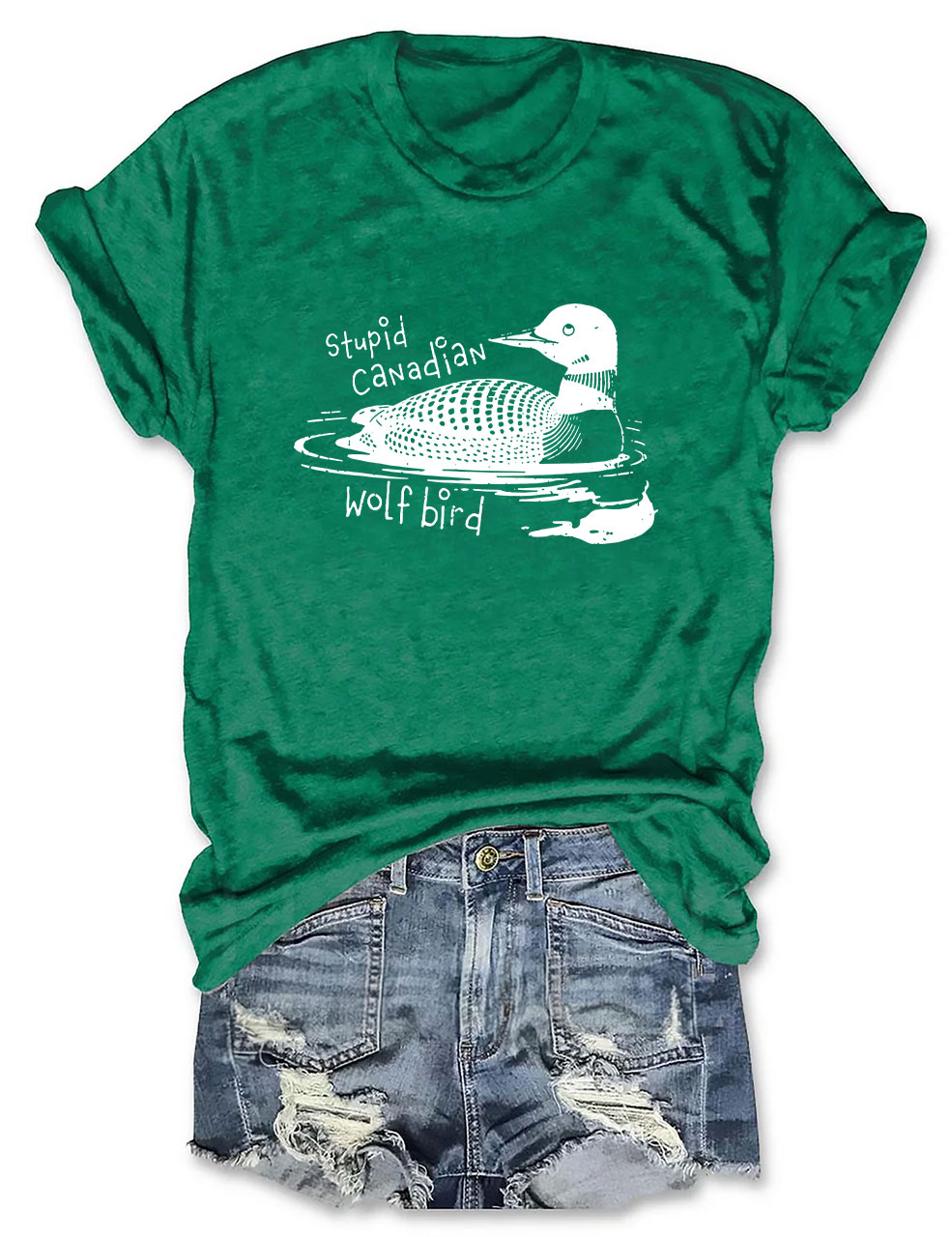 Stupid Canadian Wolf Bird Funny T-Shirt